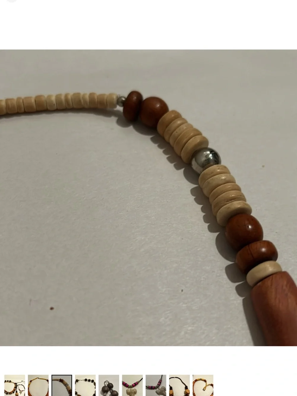 Vintage Tribal Necklace Lot Set 4 Necklaces Heishi Wood Natural Shark Tooth